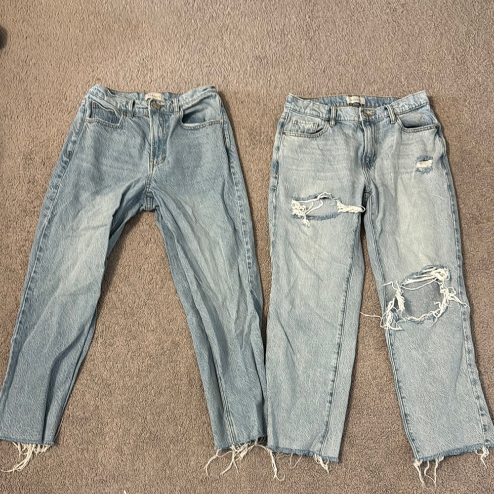 2 pairs of pacsun light wash mom jeans